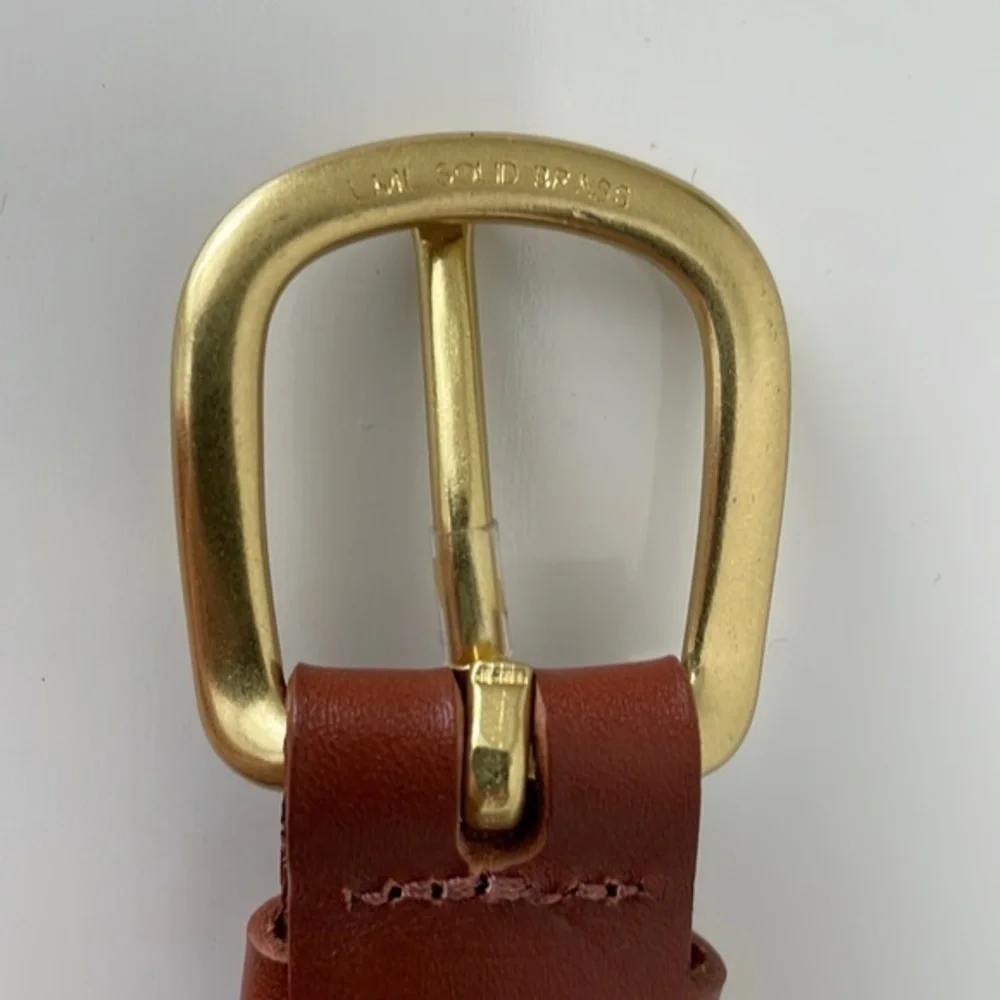 Leather Man Ltd. Fish and Hook navy blue ribbon & leather‎ belt. Brass buckle.